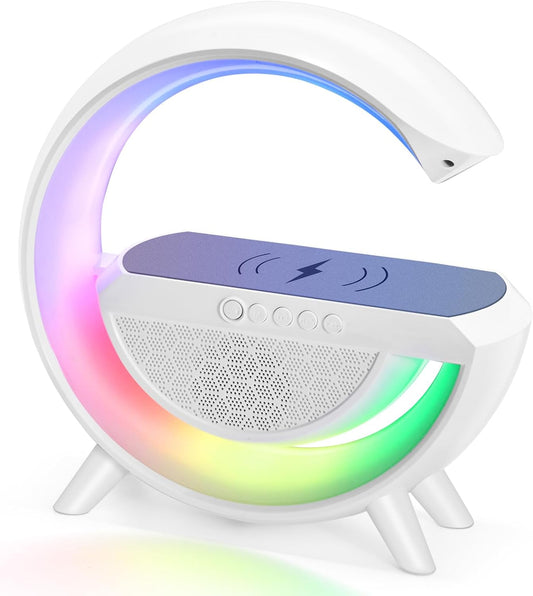 G-Shape Bluetooth Speakers with Wireless Phone Charger and RGB Lights