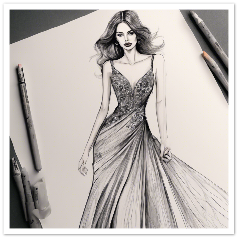 Fashion drawing Museum-Quality Matte Paper Poster