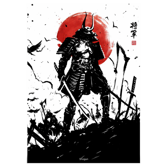 Signed Samurai Shogun with Katana Poster